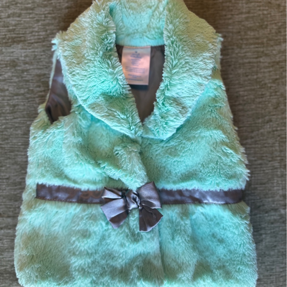 Small Wonders Aqua Fuzzy Kids Vest